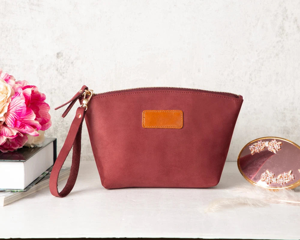 Luna Leather Makeup Bag