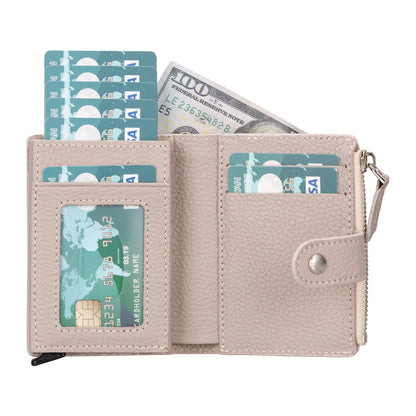 Zip Mechanical Leather Card Holder
