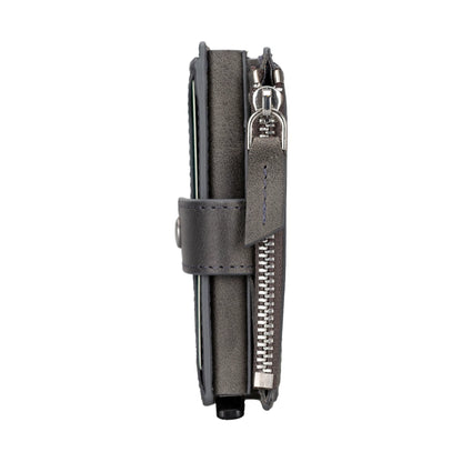 Zip Mechanical Leather Card Holder