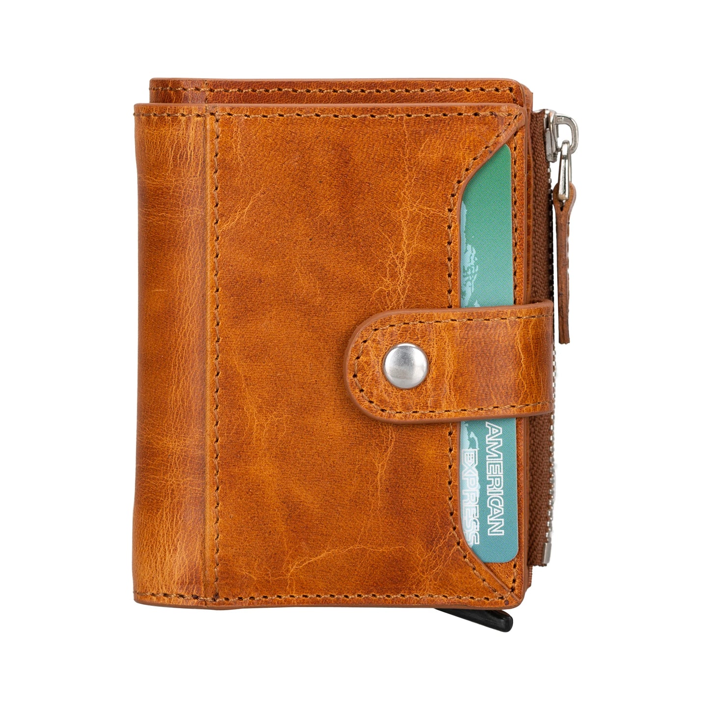 Leather Zip Mechanical Card Holder