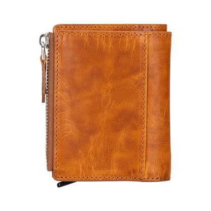 Zip Mechanical Leather Card Holder