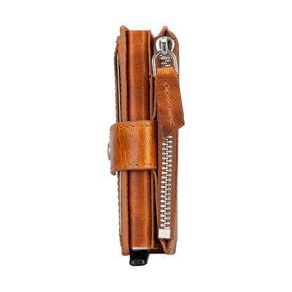 Zip Mechanical Leather Card Holder