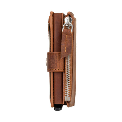 Zip Mechanical Leather Card Holder