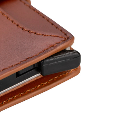 Zip Mechanical Leather Card Holder