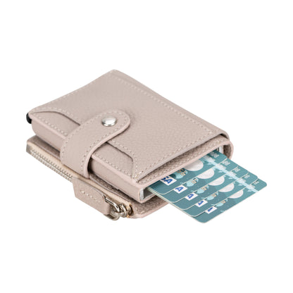 Zip Mechanical Leather Card Holder