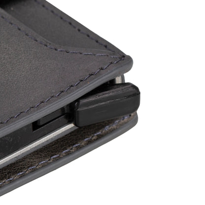 Zip Mechanical Leather Card Holder