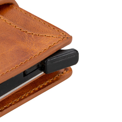 Zip Mechanical Leather Card Holder