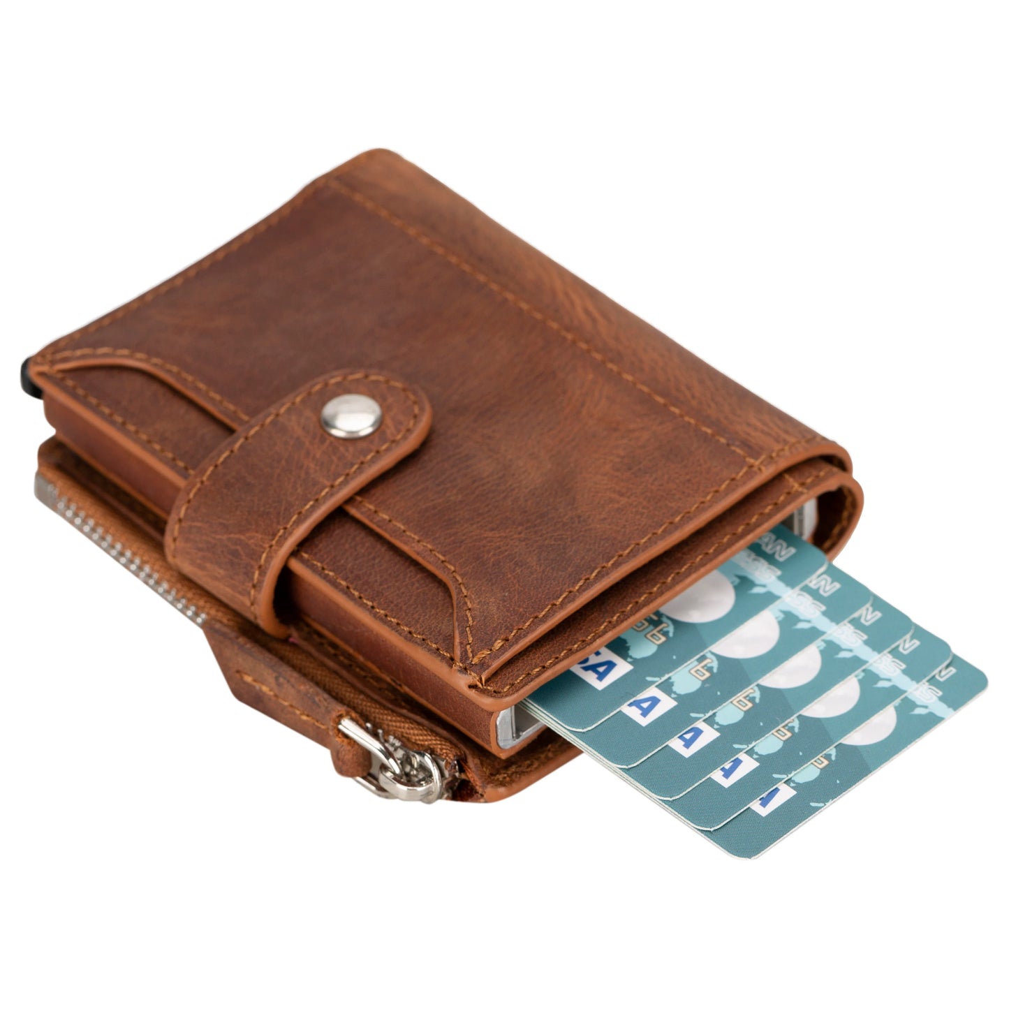 Leather Zip Mechanical Card Holder