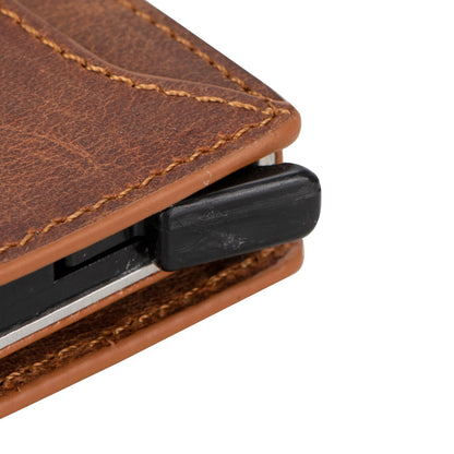 Zip Mechanical Leather Card Holder