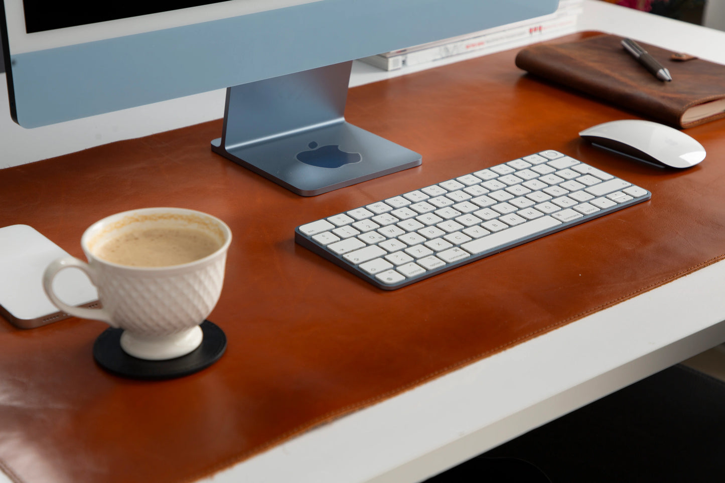 Lined Leather Desk Mat Large Size