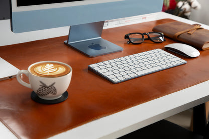 Large Single-Layer Leather Desk Mat – 91 × 48 cm