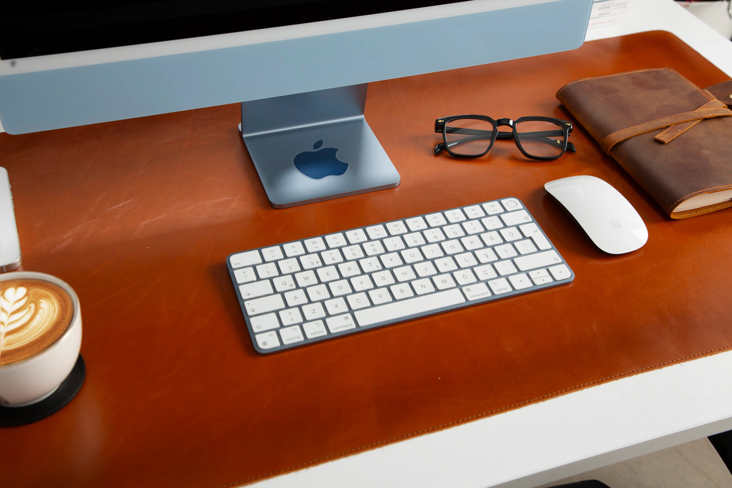 Lined Leather Desk Mat Large Size