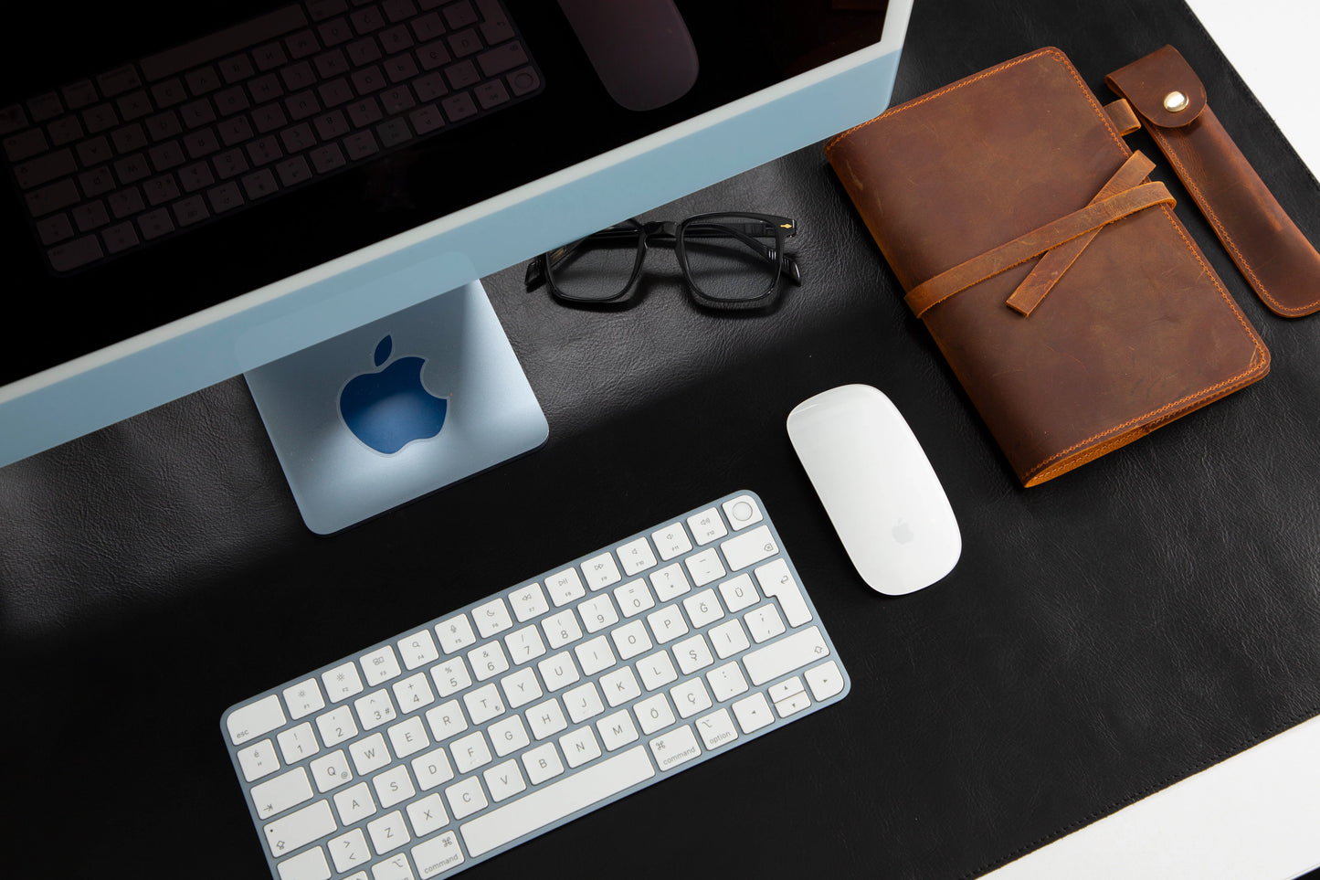 Lined Leather Desk Mat Large Size