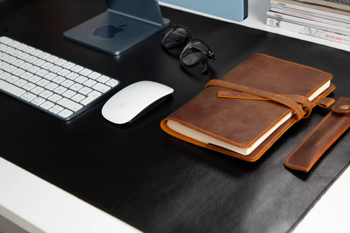 Lined Leather Desk Mat Large Size