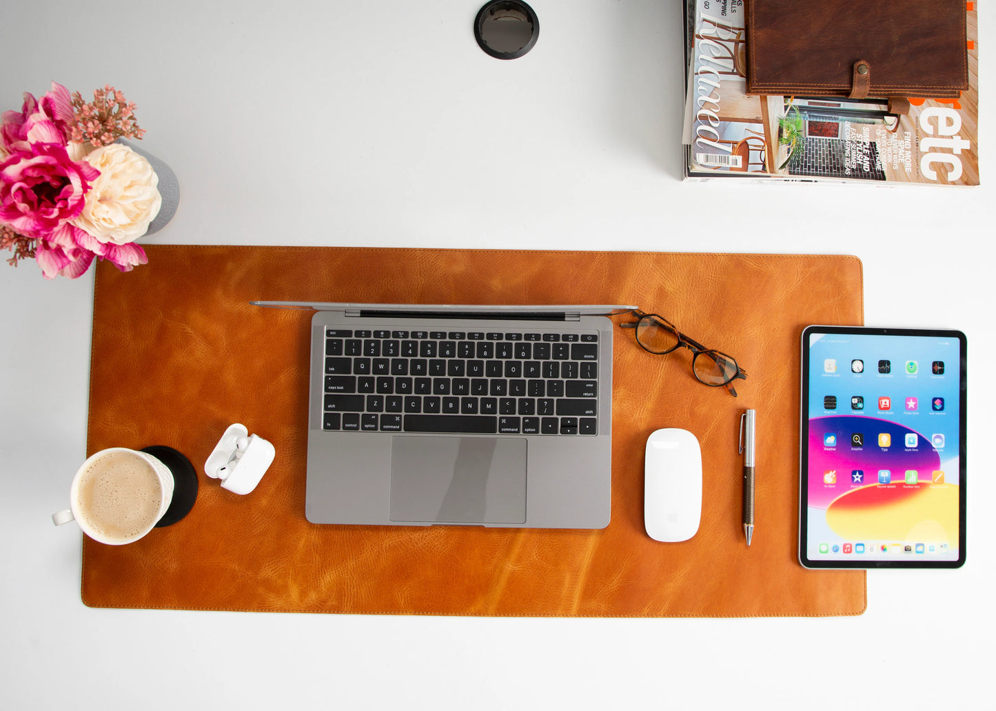 Single Layer Leather Desk Mat Medium Size