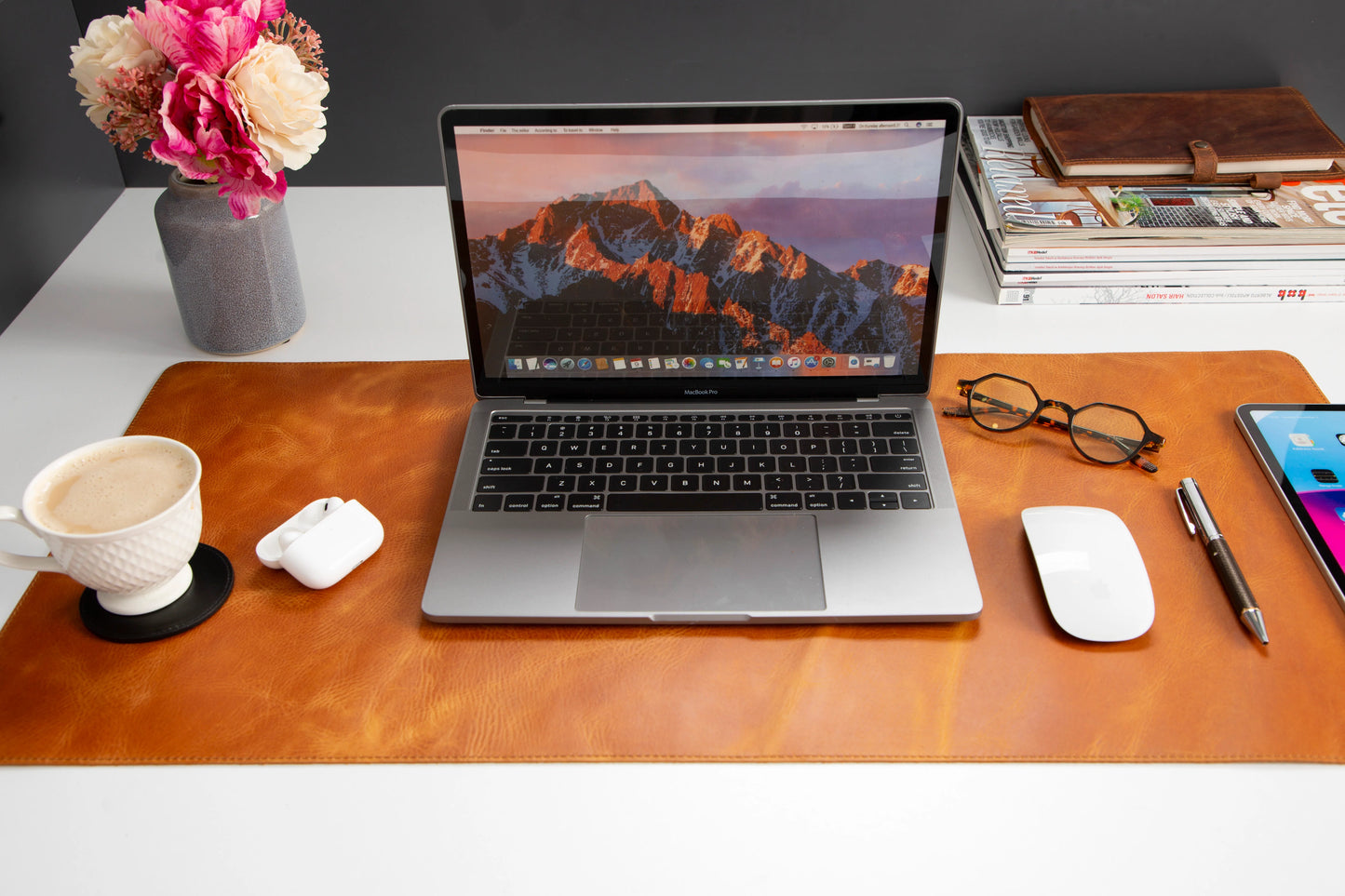 Single Layer Leather Desk Mat Medium Size