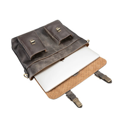 Olympus Leather Laptop Briefcase – 14 & 17 Inch