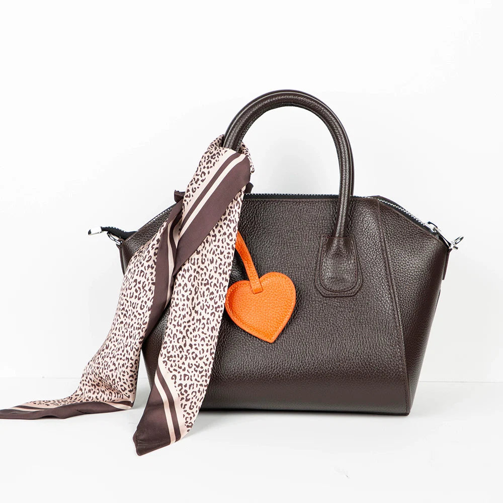 Heart Leather Bag Charm