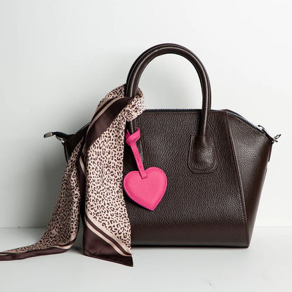Heart Leather Bag Charm