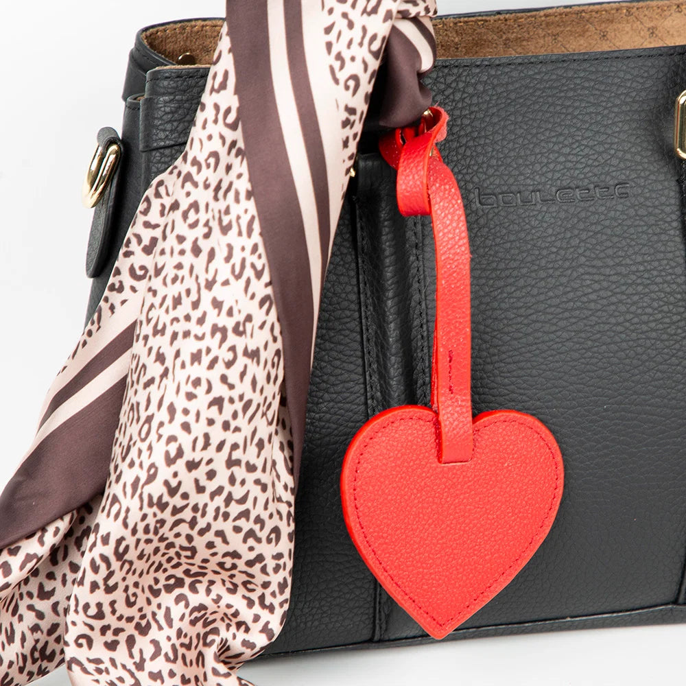 Heart Leather Bag Charm