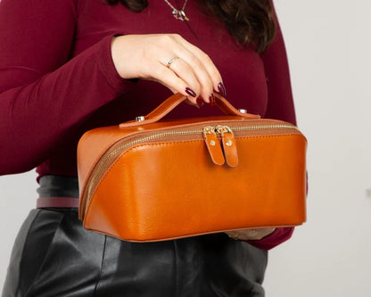 Ella Leather Makeup & Travel Bag