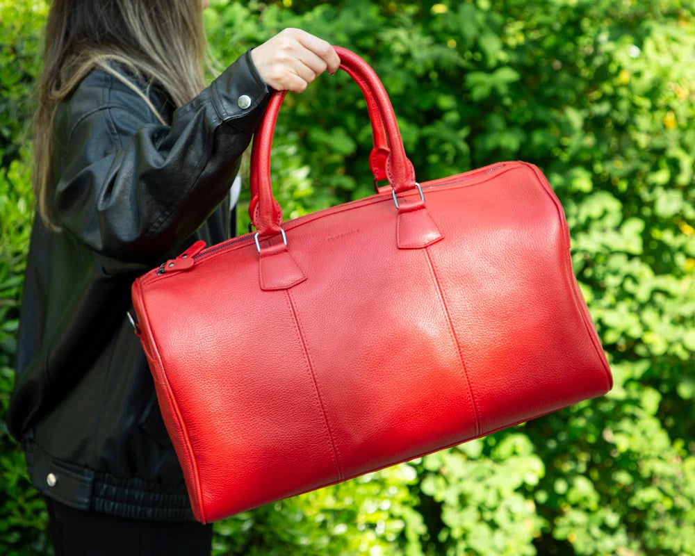 Crestiva Leather Weekend Duffle Bag