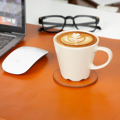 Divine Leather Coaster Set with Stand
