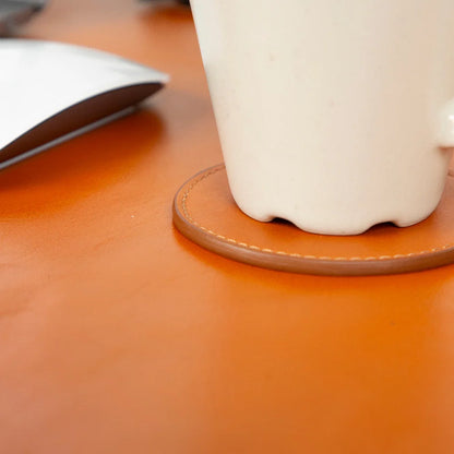 Lavion Leather Coaster Set with Stand