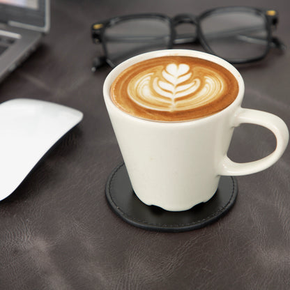 Divine Leather Coaster Set with Stand