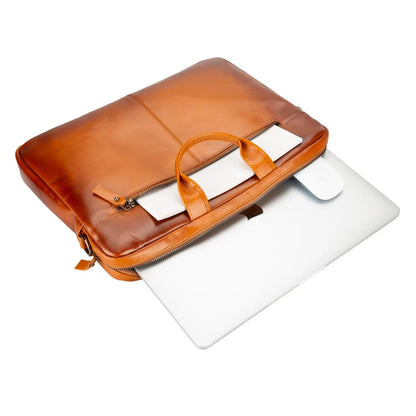 Apollo 16-Inch Leather Laptop Briefcase