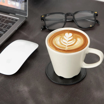 Lavion Leather Coaster Set with Stand