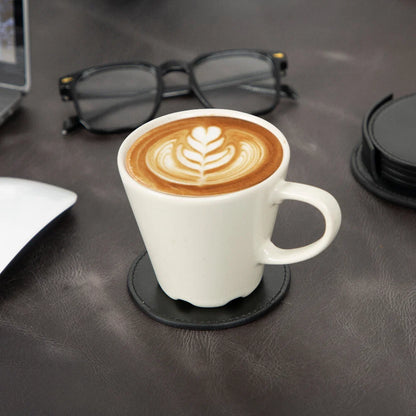 Lavion Leather Coaster Set with Stand