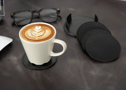 Divine Leather Coaster Set with Stand