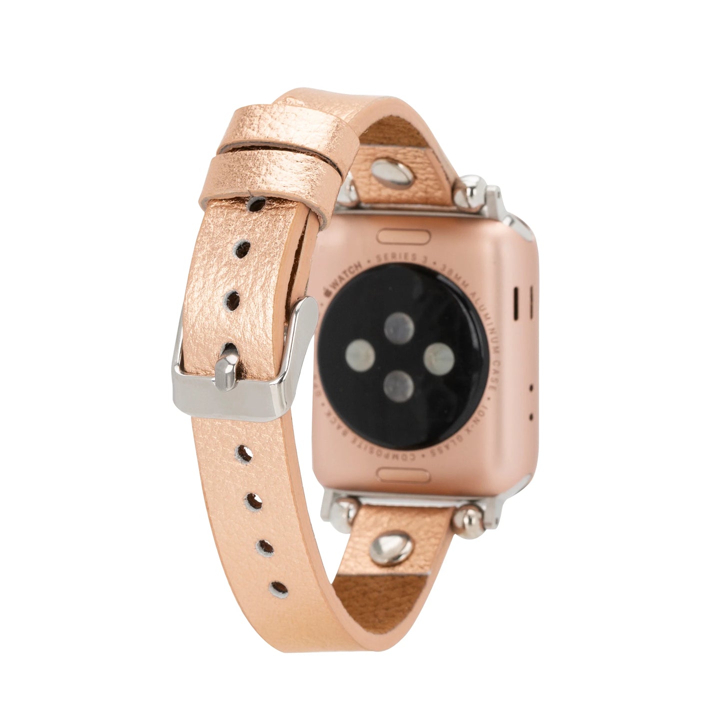 Leather Apple Watch Bands - Ferro Silver Trok Style CZ12