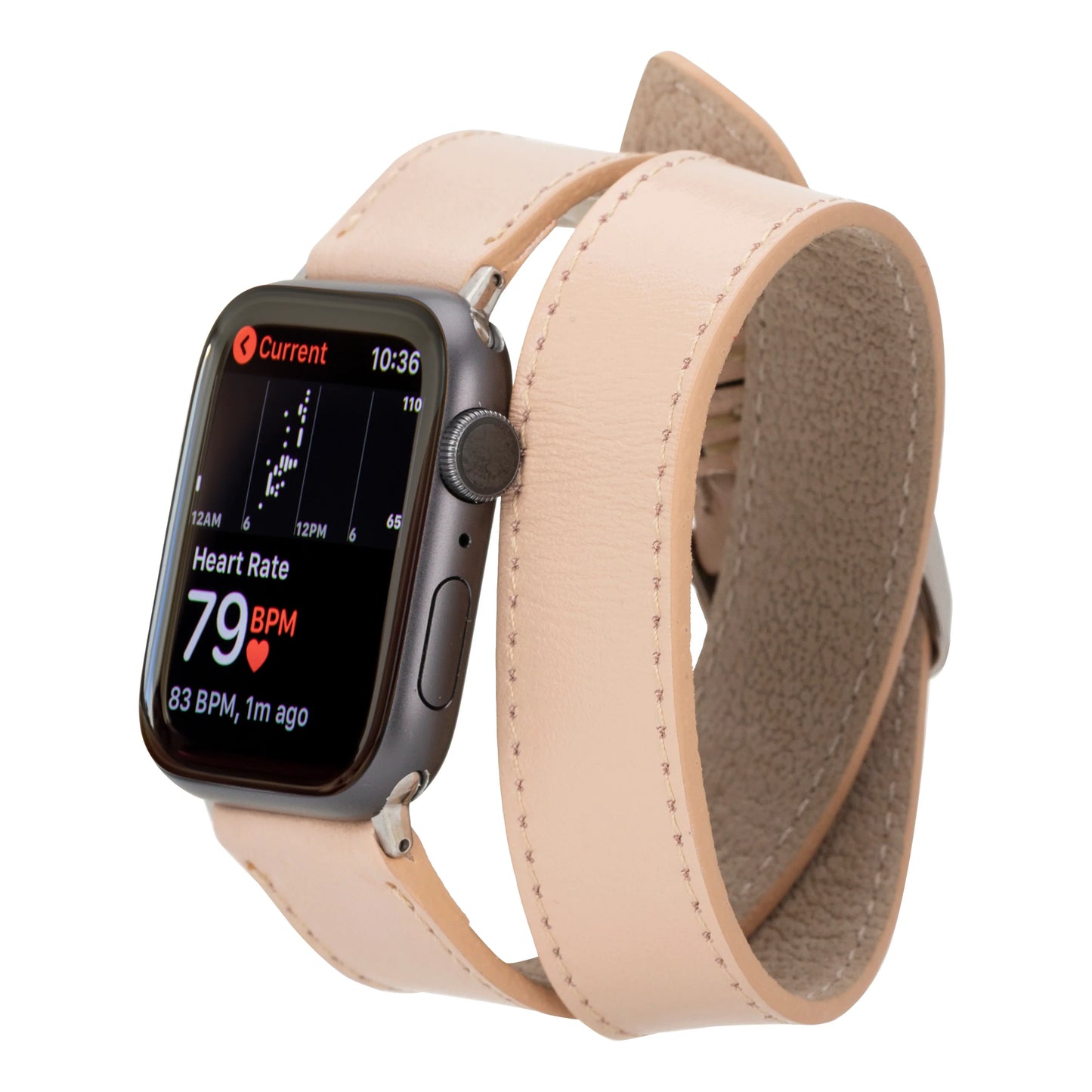 Leather Apple Watch Bands - DT Double Tour Style CP04 Fuşya