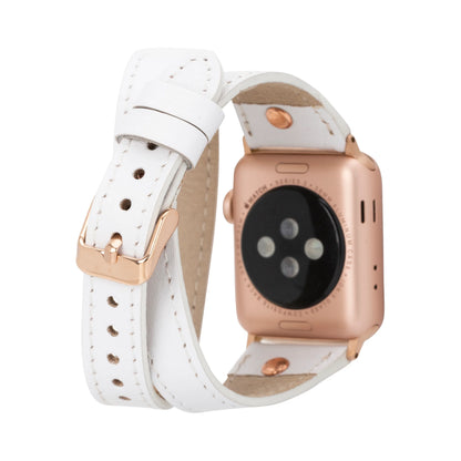 Hector Double Tour Leather Apple Watch Band – Rose Gold Buckle
