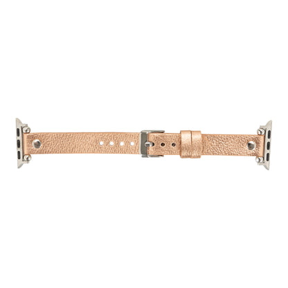 Leather Apple Watch Bands - Ferro Silver Trok Style CZ12
