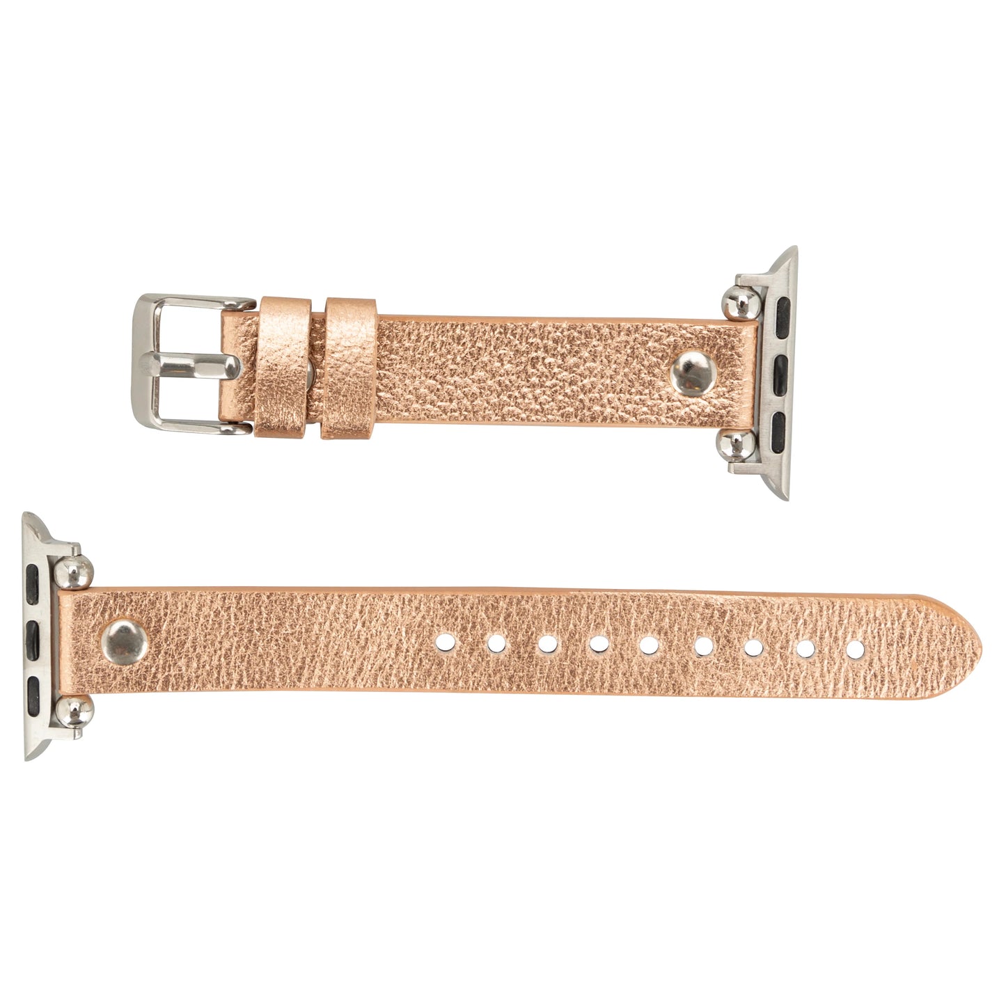 Leather Apple Watch Bands - Ferro Silver Trok Style CZ12