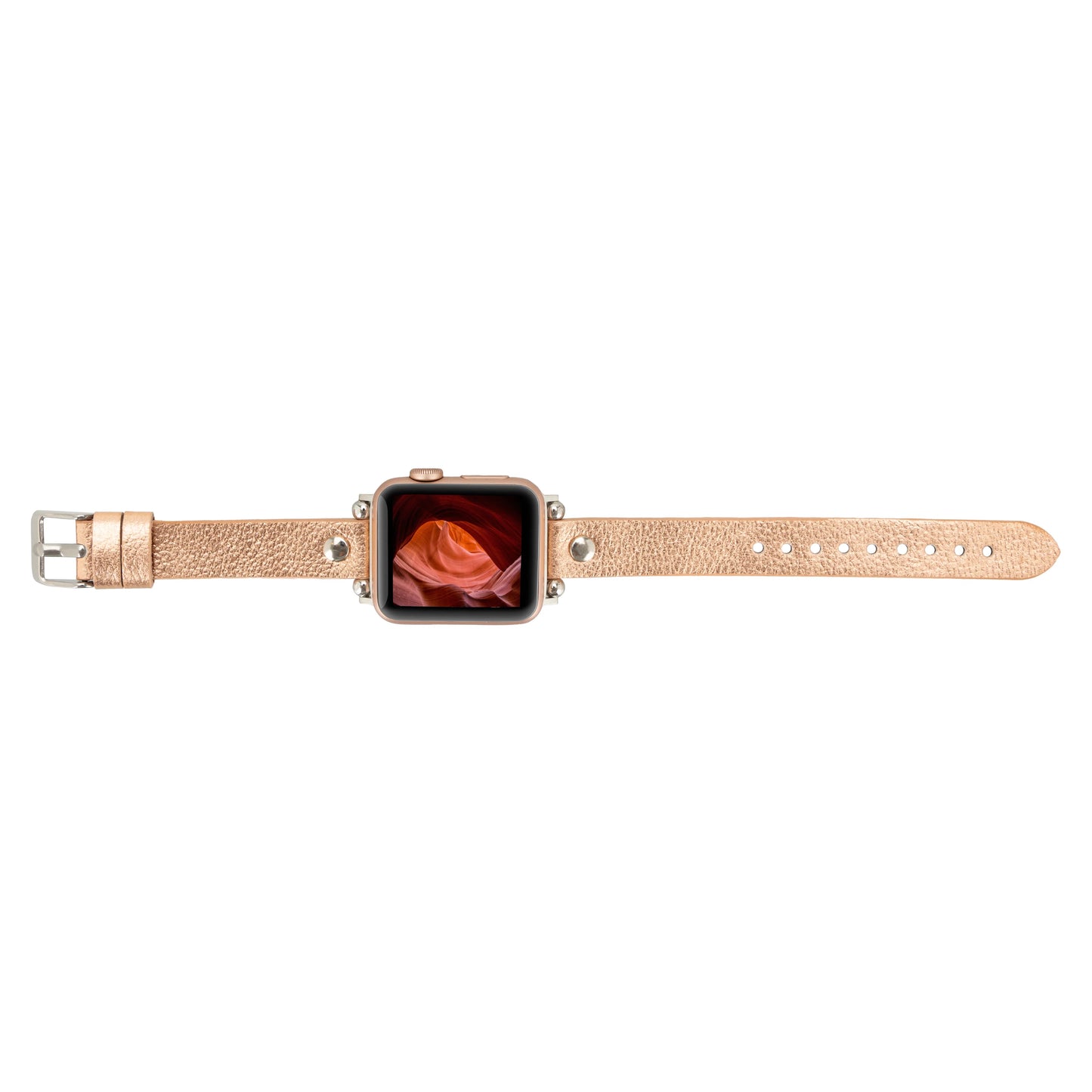 Leather Apple Watch Bands - Ferro Silver Trok Style CZ12