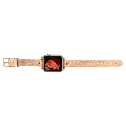 Leather Apple Watch Bands - Ferro Rose Gold Trok Style BRN7