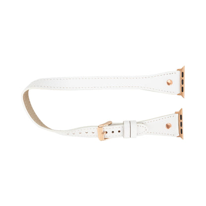 Hector Double Tour Leather Apple Watch Band – Rose Gold Buckle