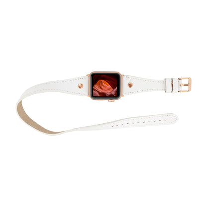 Hector Double Tour Leather Apple Watch Band – Rose Gold Buckle