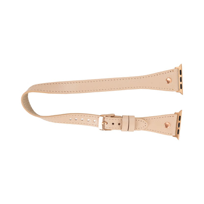 Hector Double Tour Leather Apple Watch Band – Rose Gold Buckle