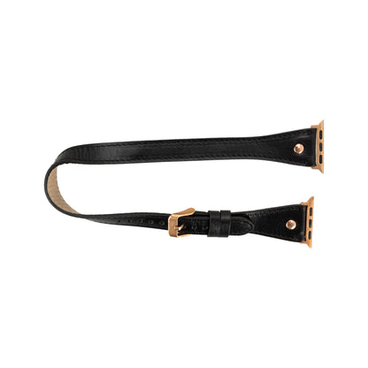 Hector Double Tour Leather Apple Watch Band – Rose Gold Buckle
