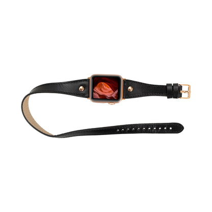 Hector Double Tour Leather Apple Watch Band – Rose Gold Buckle
