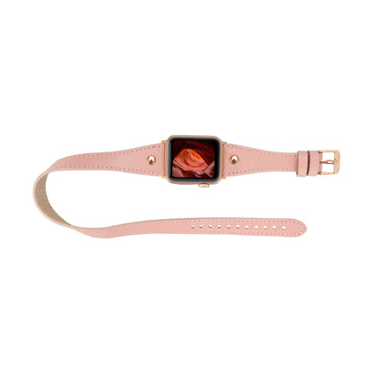 Hector Double Tour Leather Apple Watch Band – Rose Gold Buckle
