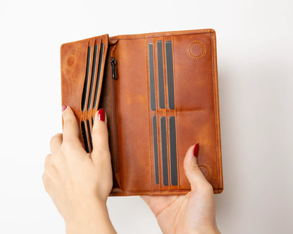 Aura Leather Phone Wallet with Handle