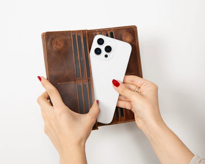 Aura Leather Phone Wallet with Handle