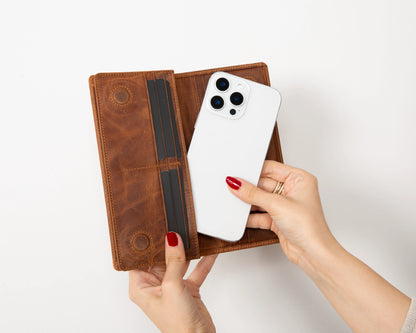 Aura Leather Phone Wallet with Handle