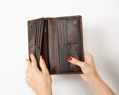 Aura Leather Phone Wallet with Handle